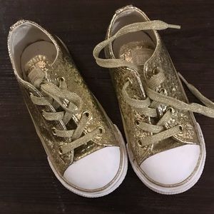 Girls gold glitter chucks